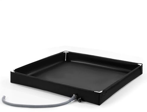 TQEBWUS Padella per doccia da campeggio, per esterni – base da spiaggia con tubo di scarico, base doccia pieghevole e fondo con tubo di scarico per campeggio, viaggi, zaino con cerniera