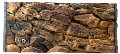 Prestivio Aquarium Hintergrund 3D, Rückwand 100x60 cm Hintergrund, Strukturwand, Felsoptik, Handgefertigte Strukturwand für Aquarien, Sicher für Tiere, Fischsicher Einfacher Einbau, Naturstein Design