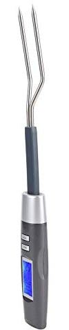 Keenso Grillgabel-Fleischthermometer mit Voreingestellten Temperatureinstellungen Zum Grillen, LCD-Display