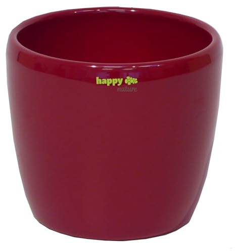 happy nature Keramik Hydro Blumentopf Venus weinrot (Ø 20,0 cm H 14,0 cm)
