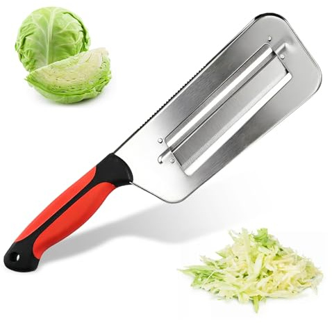 GYYXH Krauthobel mit Doppelklingen für Sauerkraut & Krautsalat | 420 Edelstahlklingen, rutschfester Griff, lebensmittelecht, für Kohl Karotten Zucchini Äpfel