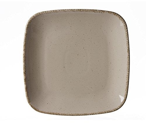 Ritzenhoff & Breker Speiseteller Casa, 27 x 27 cm, Flacher Essteller im Vintage-Look, Mix & Match-Geschirr, Spülmaschinenfest & Mikrowellengeeignet, Porzellan, Nougat