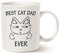This Might be Wine Funny Father's Day Dad Coffee Mug for Cat Lovers, Best Cat Dad Ever Best Cute Christmas Gifts for Father Porcelain Cup White, 11 Oz