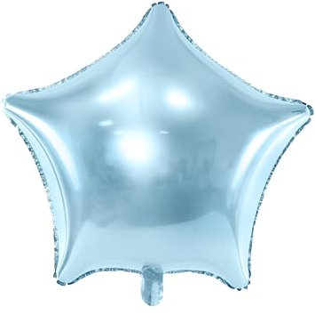Folienballon Stern 40cm - Ballon für Helium oder Luft - Luftballon für Babyparty Geburtstag Hochzeit - Folienluftballon als Geburtstagsdeko Partydeko Hochzeitsdeko - Hellblau