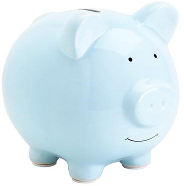 Pearhead Alcancía de cerámica, azul, grande