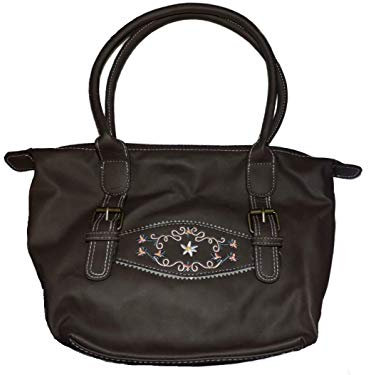 Damen Trachten Tasche Handtasche braun Stickerei 20x34x11cm Kunstleder NEU!!!(B1/11247 BDJ - 394)