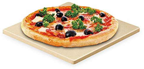Cook N Home Pizza Grilling Stone Set, 7.5-Inch Rectangular Heavy Duty Cordierite Bread Baking Stone for Oven and Grill, Ideal for Baking Crisp Crust Pizza, Thermal Shock Resistant, 6-Pack with Scraper