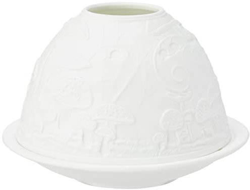 Nordic Light Kerzenschirm | Feen-Pilz-Teelichthalter | Kerzenteller | Spitzen-Geschenkidee | Kerzenzubehör, Weiß Gemustert, Einheitsgröße