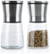 INTIRILIFE 2X Salero Pimentero en Plata Transparent – 2X Molinillo de Pimienta y Sal de Acero Inoxidable para la Cocina moler y triturar la Pimienta Sal de Hierbas Especias Comida