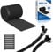 Cable Management Sleeves,MEGAQ Cable Tidy Cuttable Neoprene Cord Management Organizer System,3000mm*130mm,DIY by Yourself, Adjustable Reversible Wire Hider,with 10Pcs Cable Ties,Black