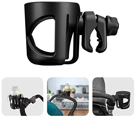 Pram Cup Holder Buggy Stroller Cup Holder - Stroller Stroller Accessories, Universal Pram Cup Holder - Baby Bottle Holder Organizer for Buggy Hook Bottle Holder - Wheelchair Cup Holder
