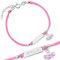 Maverton Kinder ID Armband 925 Silber mit Gravur + personalisierte Geschenkbox - Baby Armkette mit Anhänger - Namensarmband für Mädchen zur Geburt zur Taufe - Länge: 13-16 cm - Rosa - Schmetterling