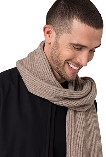 Style & Republic Herren Schal aus 90% Wolle und 10% Kaschmir | edler Schal aus feinster Merinowolle und Kaschmir (Nougat)