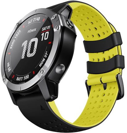 ANBEST Armband für Garmin Fenix 6X Pro/Fenix 7X Pro/Fenix 6X/7X/5X Armband, 26mm Quick Fit Silikon Ersatzarmband für Fenix 3/3HR/Instinct 2X/Enduro 2 Armbänder