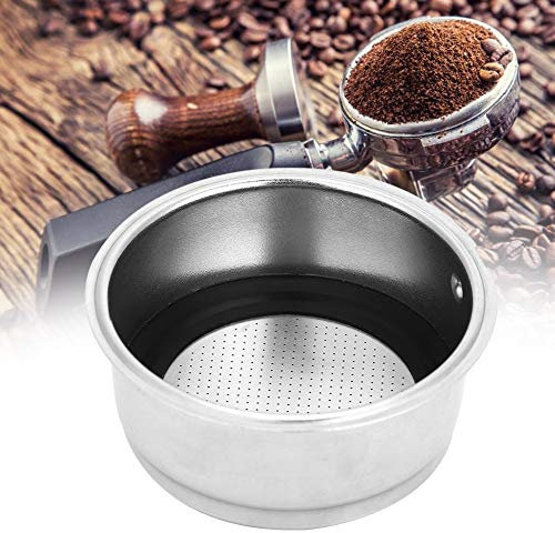 Haofy Tazón De Filtro De Café, Canasta De Filtro De Café De Acero Inoxidable, Taza De Filtro De Café Desmontable Reutilizable para Máquina De Café(Ración Doble)
