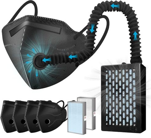 Rsenr Electric Wearable Air Purifier Maskes,Air Supply,Breathe Easier,With HEPA Filter,for Dust Work,Painting, Machine Polishing, Welding and Other Work Protection…