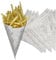 Tocnvoe - Spitztüten Papier, 100 units, Pommes Körbchen, Papierkegel, Papier Fettdicht, Pommestüten, Papiertüten, Mahlzeiten zum Mitnehmen, 17x17x24 cm