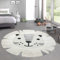 CARPETIA Spiel Kinderzimmer Teppich „High Low“ Katzenmotiv Creme grau, 80 cm rund