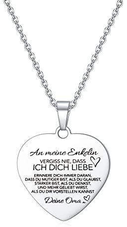 HAYOUWAY An Meine Enkelin Herz-Halskette Silber Farbe von Oma