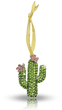Saguaro Kaktus rosa Blumen und grüne Strasssteine Kristall Urlaubsdekoration