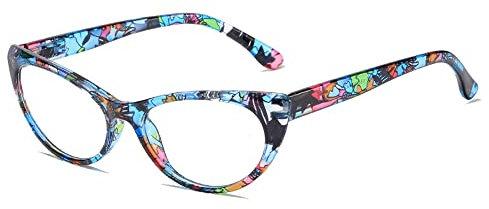 Rongchy Mode Cateye Blue Light Blocking Lesebrille für FrauenLeserinnen Anti UV-Brille (blau, 1.5, x)