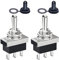 Taiss 2 pièces interrupteur à bascule 12V momentané 25A SPDT (ON) -OFF- (ON) 3Pin 3 Positions avec capuchon de protection étanche pour voiture KN3D-123