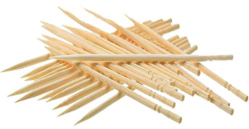 Tuklye 2000 palillos de madera de bambú, palillos de madera redondos, aperitivos, oliva, barbacoa, frutas, palillos de dientes para limpieza de dientes