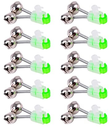 Naisidier 40 Stcs LED Light Light Angel Ring Glocken Angelruten Anzeigericht auf Angelruten Angelruten Alarm Alarmglocken Angelglocken Ringfischerei Accessoire Grün grün