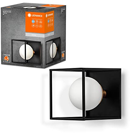 LEDVANCE DECOR Square Badezimmer-Wandleuchte 150X150 IP44, schwarz, G9 Sockel für den Austausch des Leuchtmittels, kann mit einfacher oder smarter Lampe bestückt werden, Schutzklasse IP20