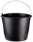 10x Baueimer schwarz 16 Liter | Mörteleimer, Zementeimer, Putzeimer, Kunststoffeimer, Eimer | 10 Stück