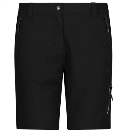 CMP - Bermudas elásticas para mujer, Negro, XL