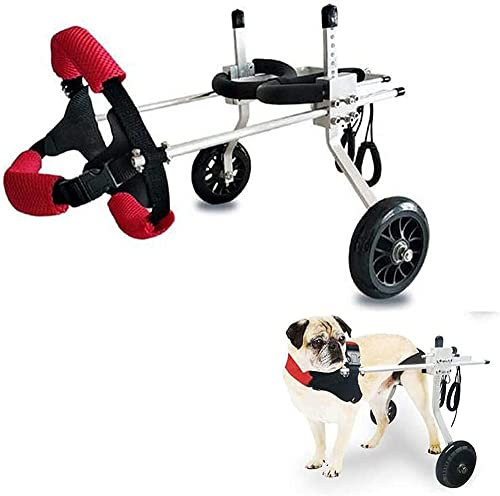 REMEK Verstellbarer Hunde Hinterbeinen Rollstuhl, Klein Groß Behinderten Hunde Scooter Haustierwagen Katze Hund Allgemeine Rehabilitation Hilfsmittel Übung Hinterbein Halterung