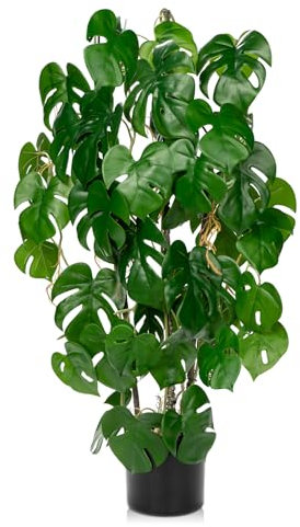 Oairse 76cm Kunstpflanze Monstera Groß, Monstera im Topf, Deko Kunstpflanze für Wohnzimmer Schlafzimmer Büro Deco, Indoor Outdoor Garten Moderne Dekoration