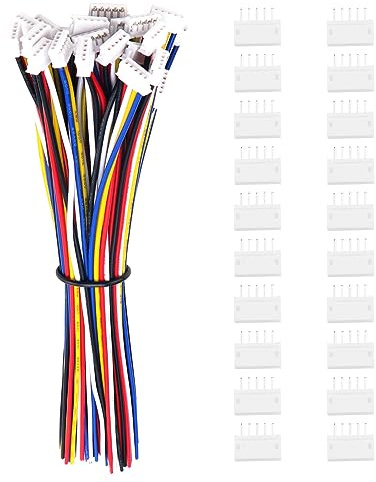 Lyeteung 20 Sets Mini Micro JST 1.5 ZH 5 Pin Connector Plug Male with 150mm 26AWG Cable & Female Connector