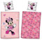 Familando Bettwäsche für Mädchen mit Minnie Mouse Motiv Biber-Bettwäsche Set für Winter 135x200 + 80x80 cm aus 100% Baumwolle · Rosa Bettwäsche mit Herzen und Schleifen für Mädchen