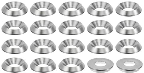PATIKIL M6 Finition Fraisée Rondelle, 20pcs 15mm Dia. 2.8mm Grand 304 Inox Acier Finition Tasse Rondelle Vis Boulon Tête Joint pour Industriel Construction