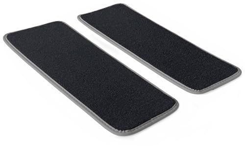 ARIBA Stufenmatten passend für VW T5 T6 T6.1 Fußmatten für Einstieg Trittstufen Velours Anthrazit Nubuk Umrandung Grau