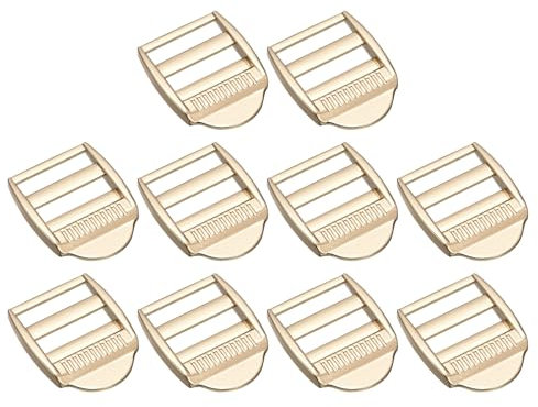 sourcing map Metal Ladder Buckle Slider Tri-Glider Metal Adjustable Buckles, 10pcs 19.5mm(3/4) Inner Size for Webbing Backpack Strap, Light Gold