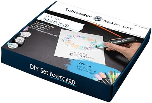 Schneider DIY Set Postkarte (inkl. Stiften, Bastelmaterial, Booklet und Videoanleitung)