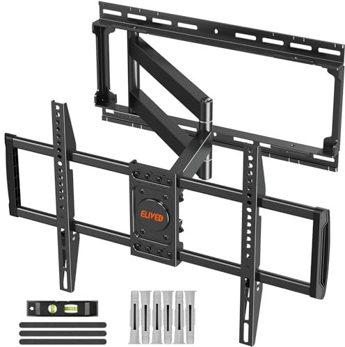 ELIVED TV Wall Bracket with 750mm Long Reach Arm, Smooth Extension TV Mount for Most 37-75inch TVs with Max.VESA 600x400mm up to 40KG, Long Articulated Wall Mount with Tilt, Swivel, Rotate, EV3019