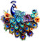 Pfau Wandkunst für den Außenbereich, Metall-Vogel, Wanddekoration, blaue Kunst-Wandskulptur für Zuhause, Garten