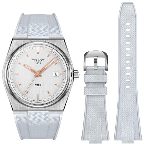 Armband für Tissot PRX Watch, weiches Flüssigstaat-Silikonband für Tissot PRX Powermatic 80,12 mm, für Herren und Damen, Ersatzbänder für Tissot PRX-Serie, 40 mm