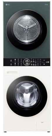 LG WashTower WT1210EGF Colonna Bucato, Lavatrice e Asciugatrice Insieme, Lavatrice 12 Kg Classe A -10% e Asciugatrice 10 kg Classe A+++, Pannello Unico, TurboWash360, Lavaggio a vapore, Beige Green