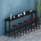 Mesa de bar negra alta para uso en cocina y restaurante, 180 x 40 x 100 cm