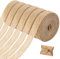 6 Rollen Sackleinen Bänder Natürliche,Juteband Rolle 1.5cm Fein,Vintage Dekoband Jute,Breit Dekoband Jute, Juteband,Burlap Band für Geschenk,Hochzeit,Esstisch,Blumenstrauß Dekoration(30M)