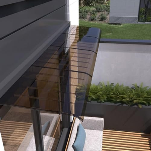 Transparentes Vordach aus Polycarbonat für die Haustür. Regenfest und langlebig. Ideal für den Außenbereich. Haus, Balkon, Garage, Dachfenster. Inklusive Befestigungsmaterial. Verschönern SI