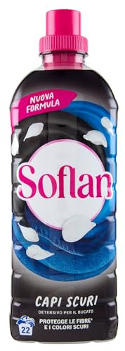 Soflan Detergente para lavadora de ropa oscura, 22 lavados, 900 ml, 900 ml