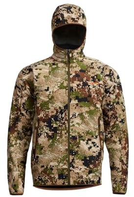 SITKA Alpha Fleece Hooded Waterproof Hunting Mens Camo Jacket, Optifade Subalpine, Large