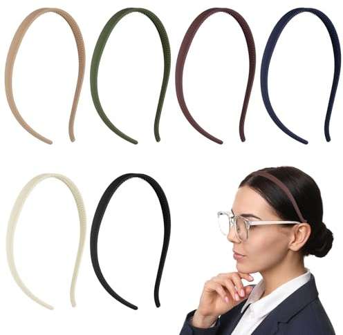 cobee 6 Stück Haarband Dünne, Elastisches Haarreifen Kein Kopfschmerz Haarreifen Damen Rutschfestes Stirnband mit Anti-rutsch Zähne Haarbänder Headbead für Sports Yoga Make Up