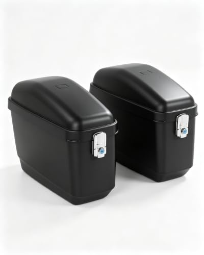 Yechiry wasserdichte Motorrad-Seitenkoffer-Tasche, 45 L Fassungsvermögen, Mattschwarz, Sichere Aufbewahrung, Passend für, ABS-Kunststoff
